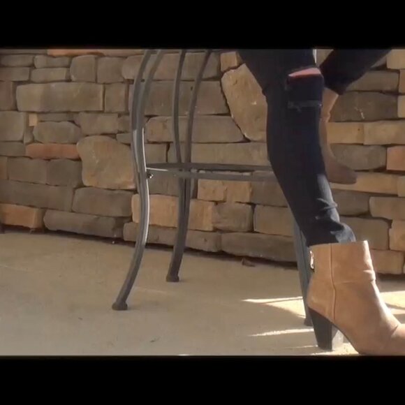 Gold Prada 4" Wedge Sandals - Picture 9 of 9